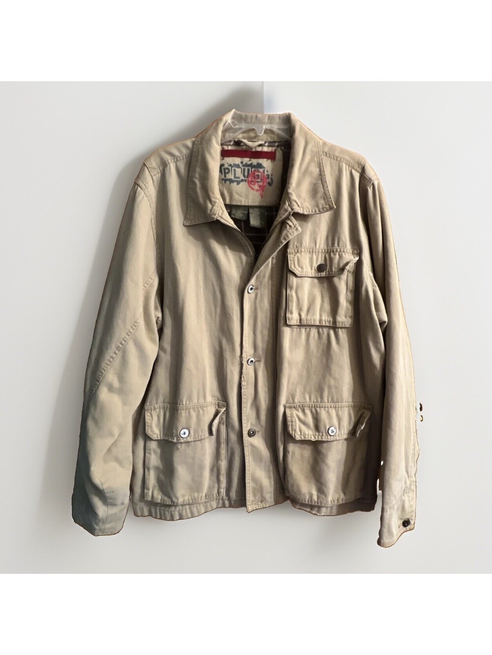 Plugg VIntage Y2K Mens XL Duck Canvas Barn Coat Lined Utility Distressed Grunge